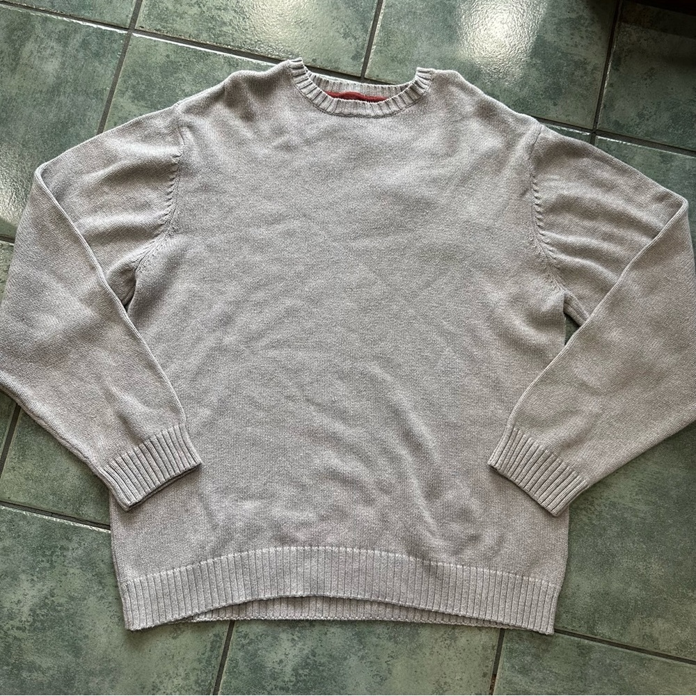 VTG Y2K Basic Editions Gray Crewneck Knit Sweater